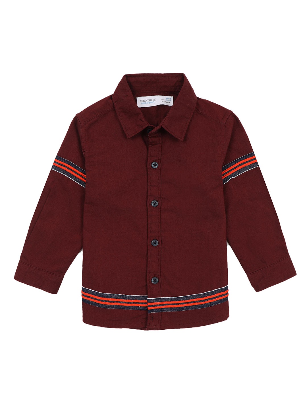 

ZERO THREE Boys Comfort Fit Cotton Casual Shirt, Maroon