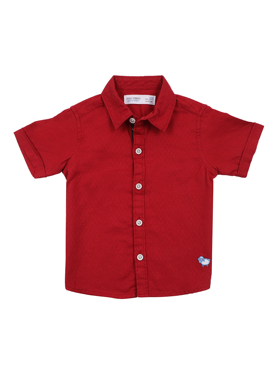 

ZERO THREE Infant Boys Comfort Opaque Pure Cotton Casual Shirt, Maroon