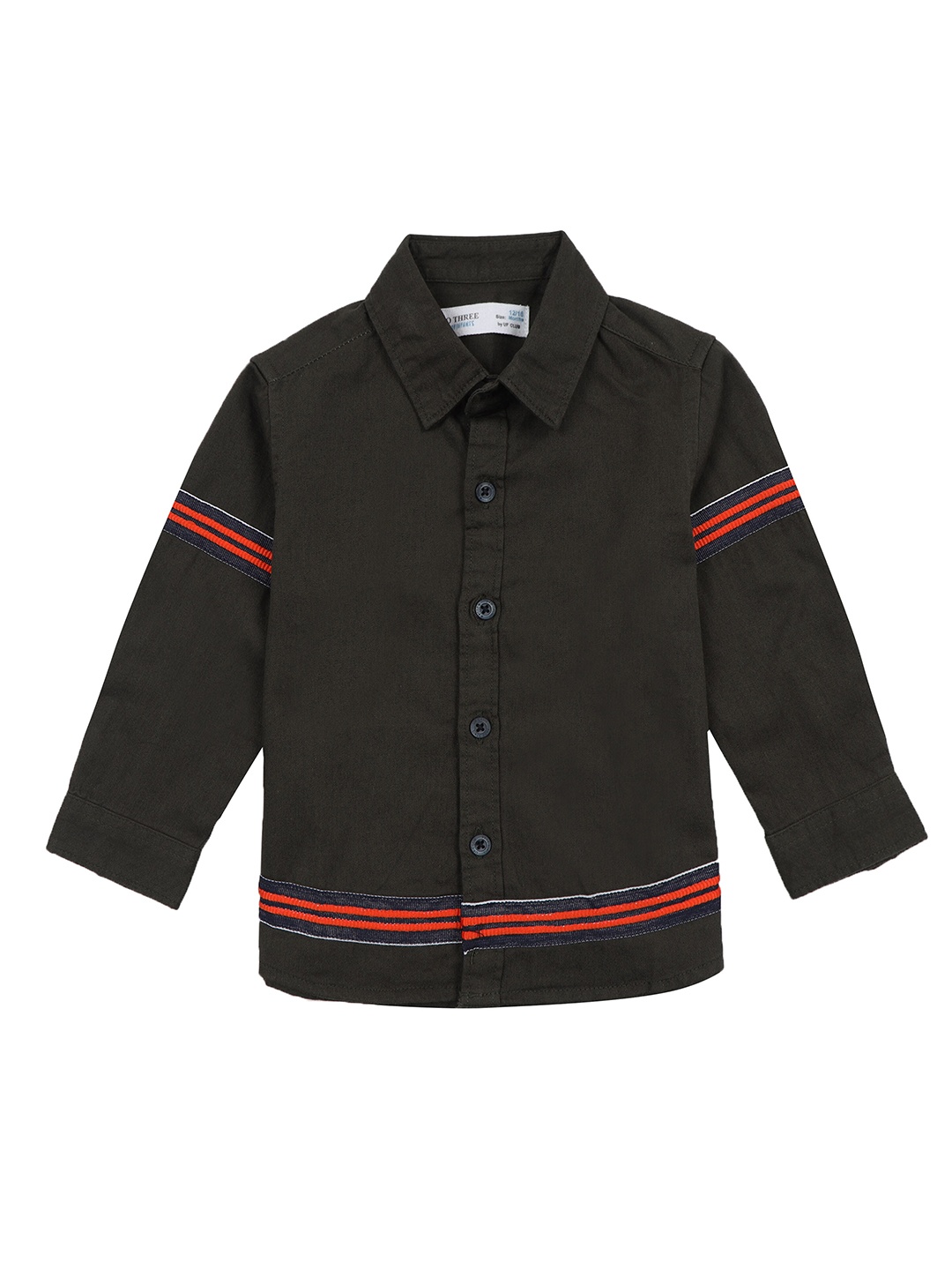 

ZERO THREE Boys Comfort Opaque Pure Cotton Casual Shirt, Olive