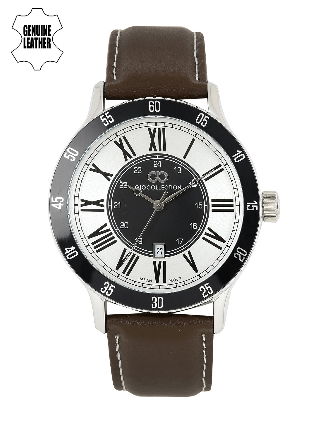 

GIO COLLECTION Men Silver-Toned & Black Analogue Watch G1033-01