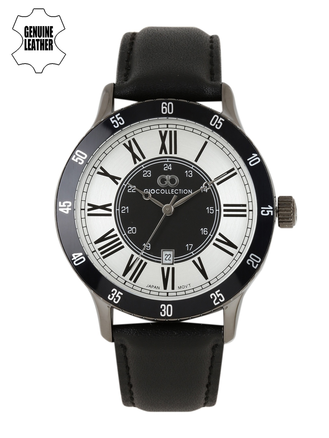 

GIO COLLECTION Men Silver-Toned & Black Analogue Watch G1033-04