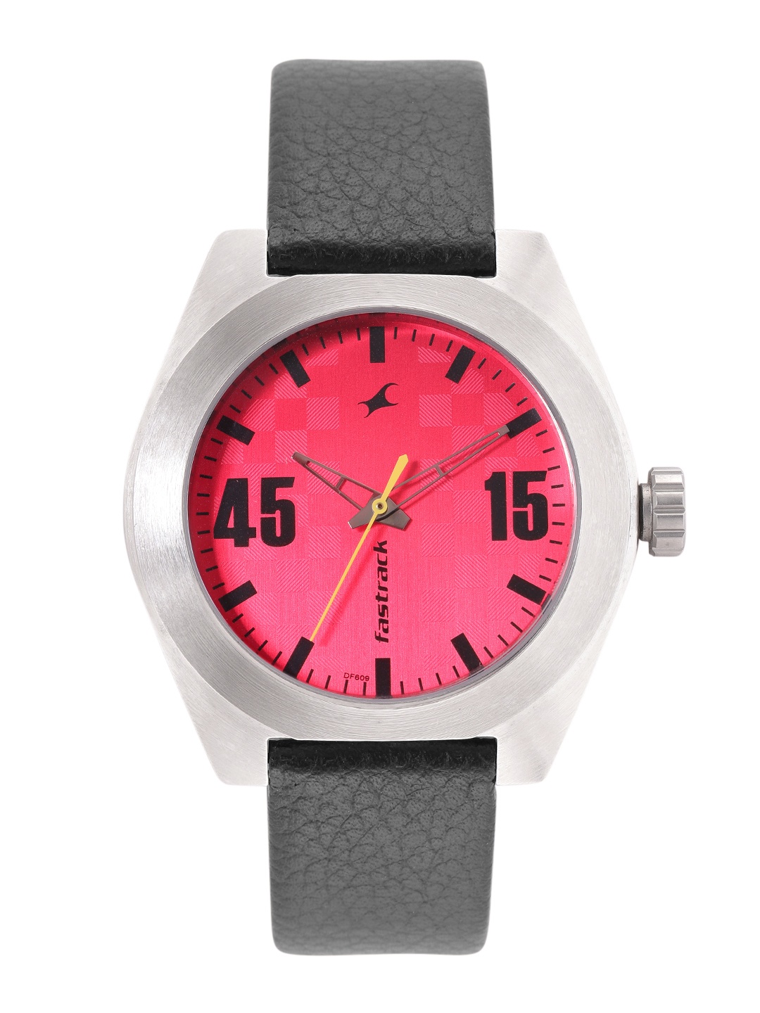 

Fastrack Men Patterned Dial & Leather Textured Strap Analogue Watch NK3110SL02_BBD, Magenta