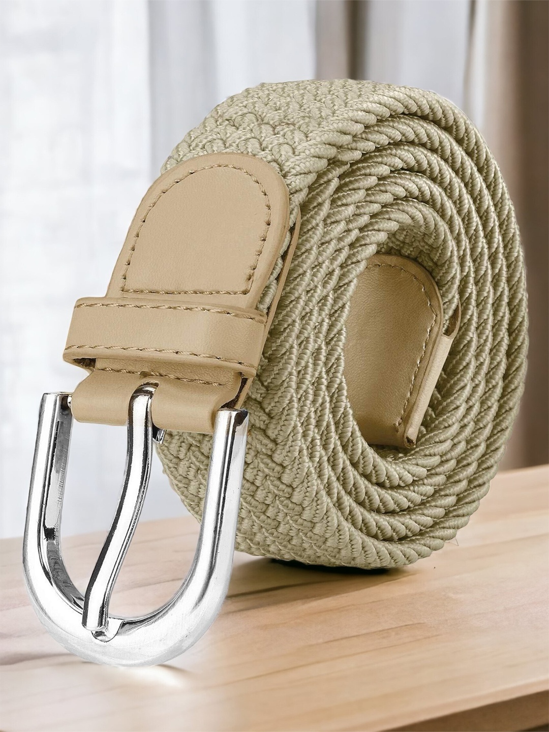 

ZORO Men Braided Belt, Beige