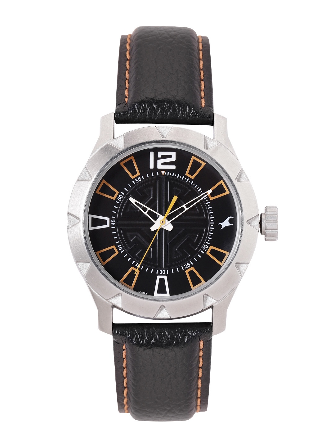 

Fastrack Men Patterned Dial & Leather Textured Straps Analogue Watch NK3139SL01_BBD, Black