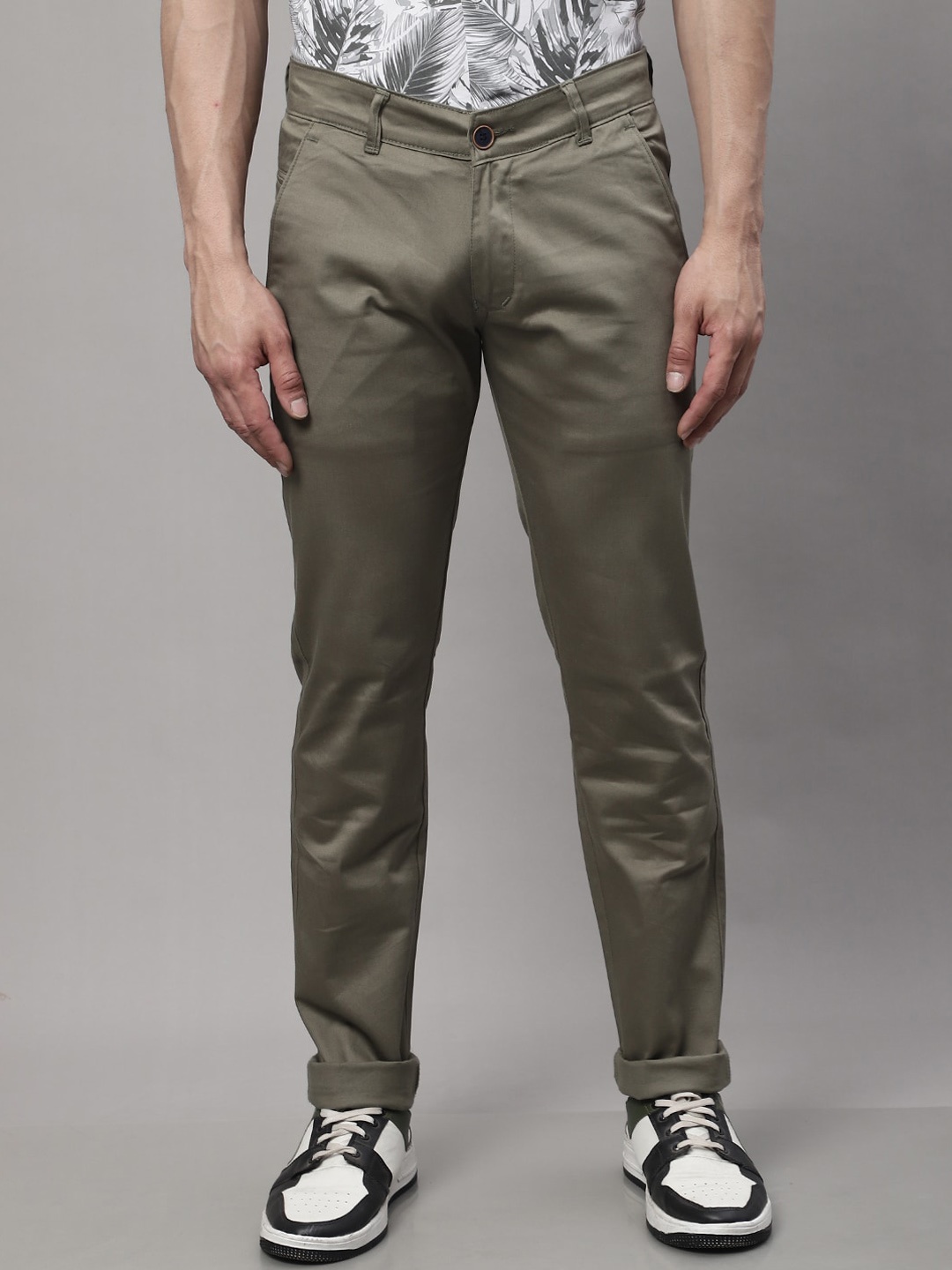 

Majestic Man Smart Mid Rise Slim Fit Cotton Chinos, Olive