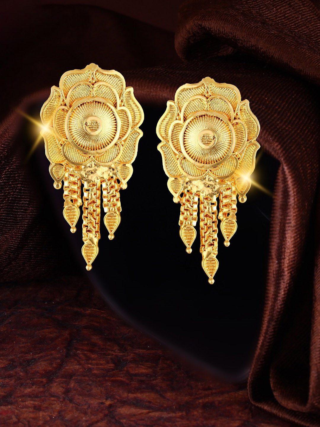 

Vighnaharta Gold Plated Floral Stud Earrings