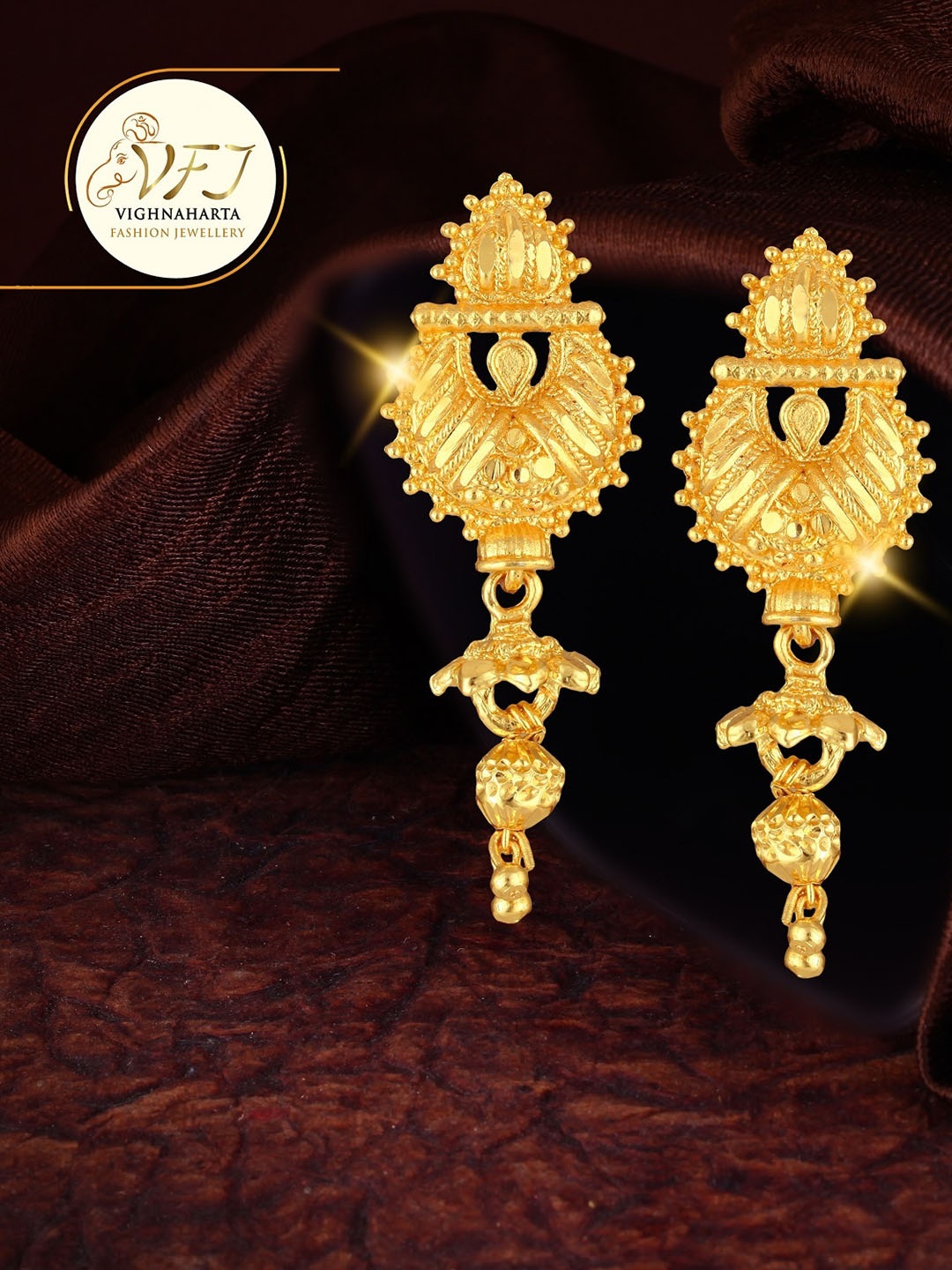 

Vighnaharta Gold-Plated Classic Drop Earrings