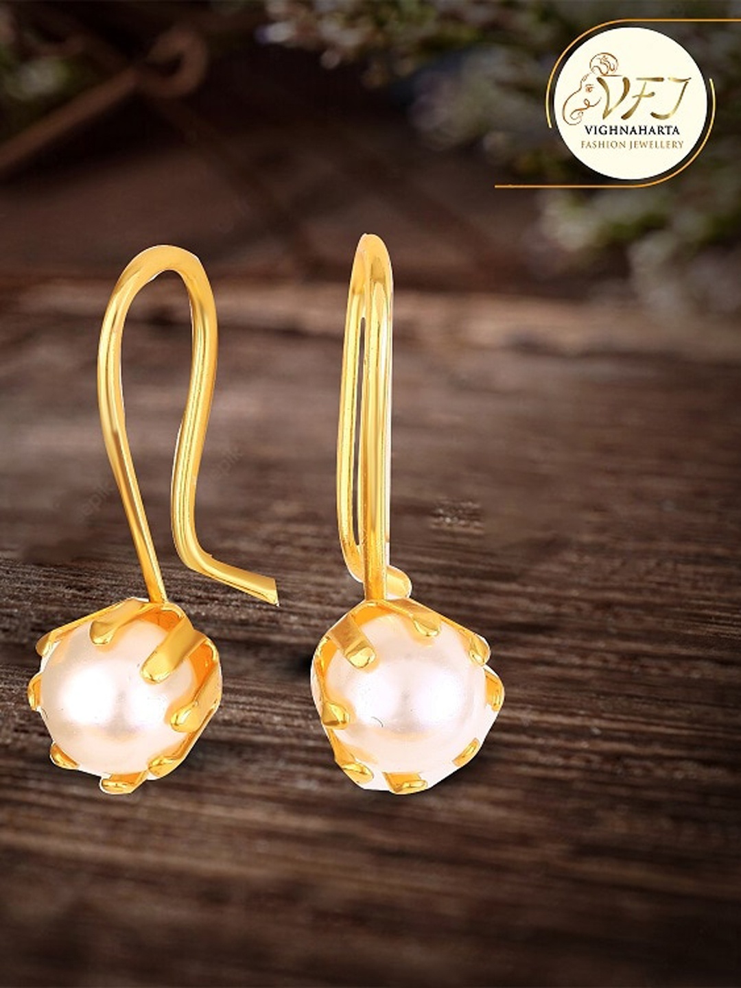 

Vighnaharta Gold-Plated Drop Earrings