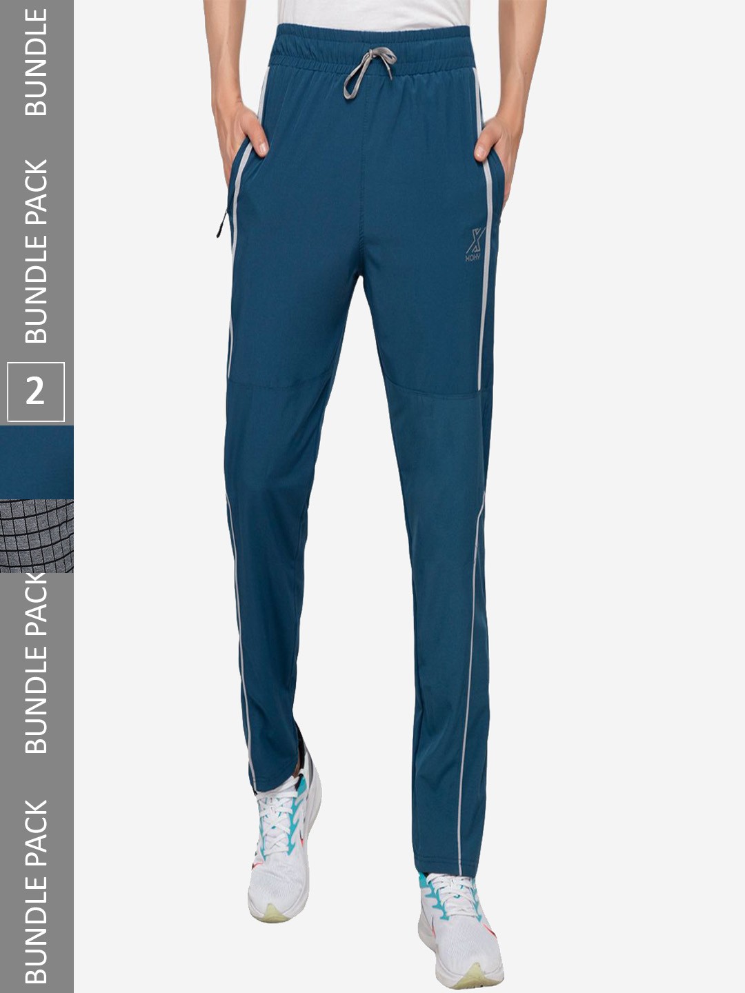 

Xohy Men Pack of 2 Regular Fit Sports Track Pants, Blue
