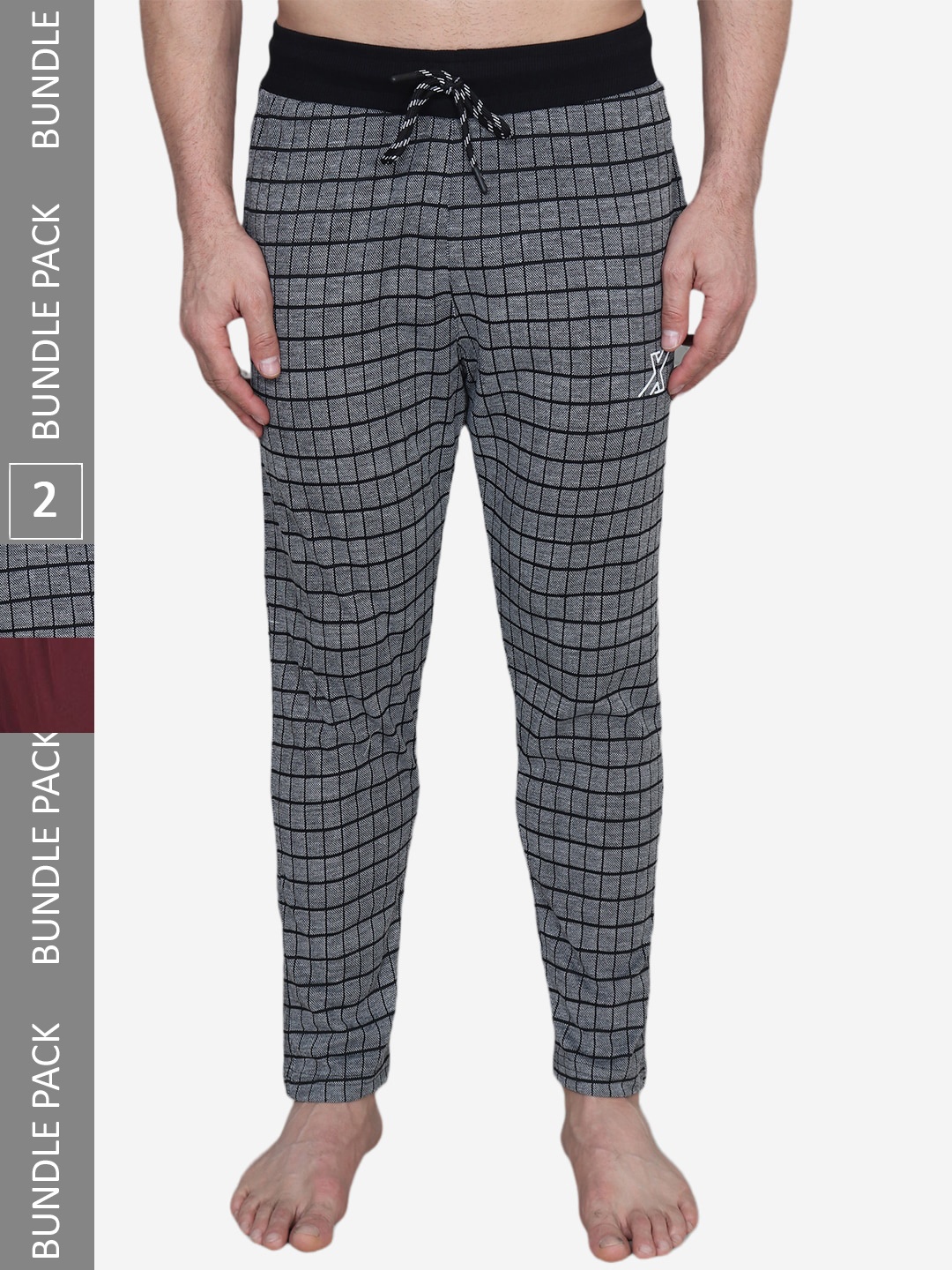 

Xohy Men Pack of 2 Regular Fit Sports Track Pants, Maroon