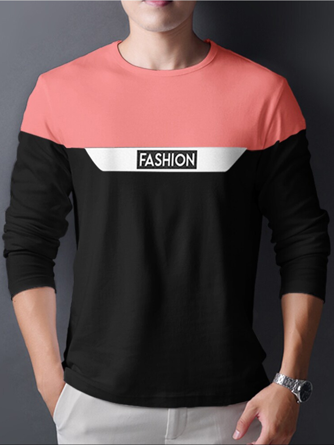 

Eyebogler Colourblocked Long Sleeve Cotton T-shirt, Black
