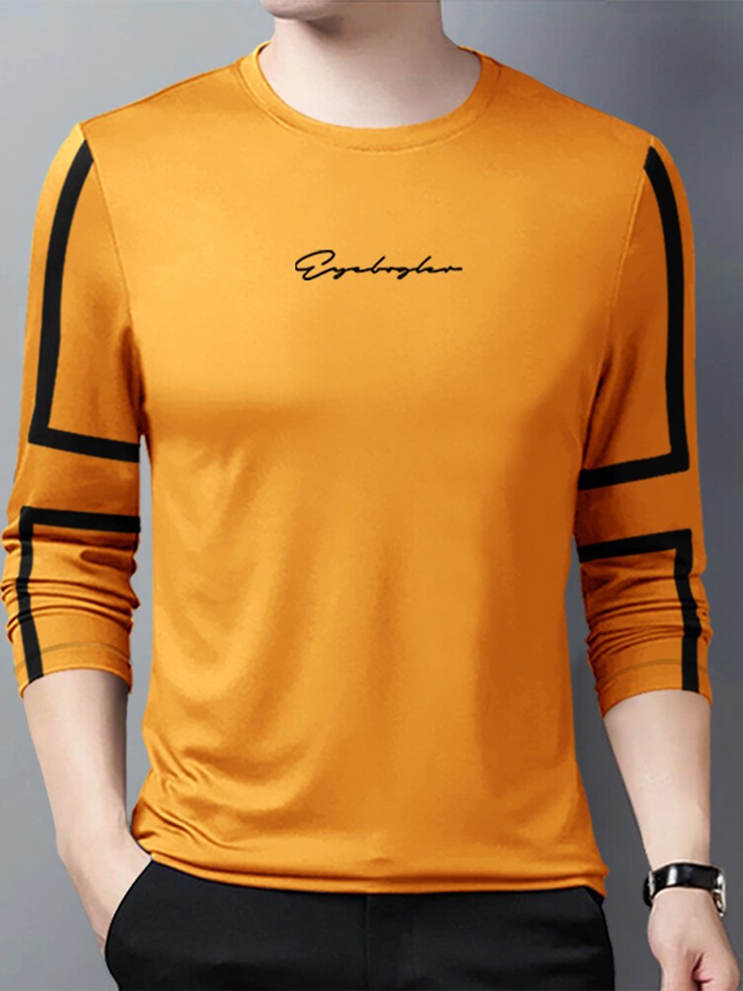 

Eyebogler Long Sleeve Cotton T-shirt, Mustard