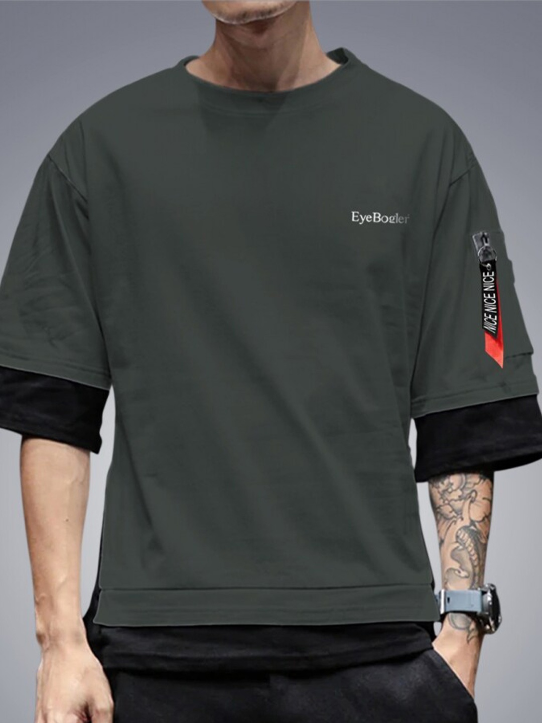 

Eyebogler Hooded Drop-Shoulder Cotton Oversize T-shirt, Charcoal