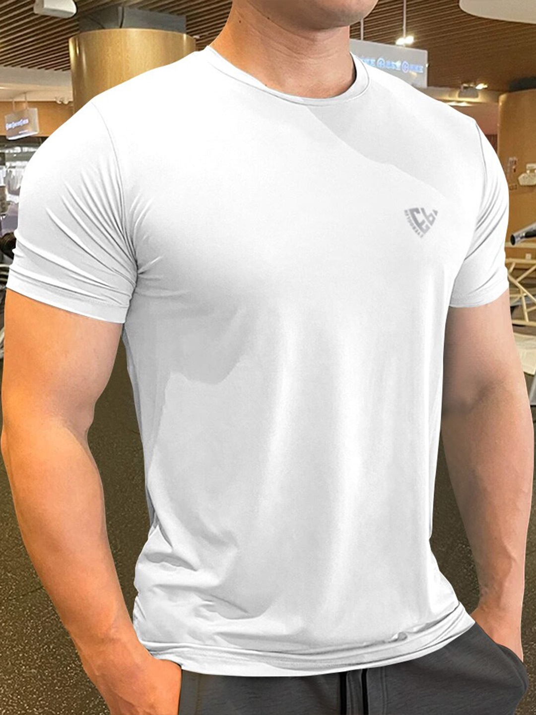 

Eyebogler Round Neck Cotton T-shirt, White