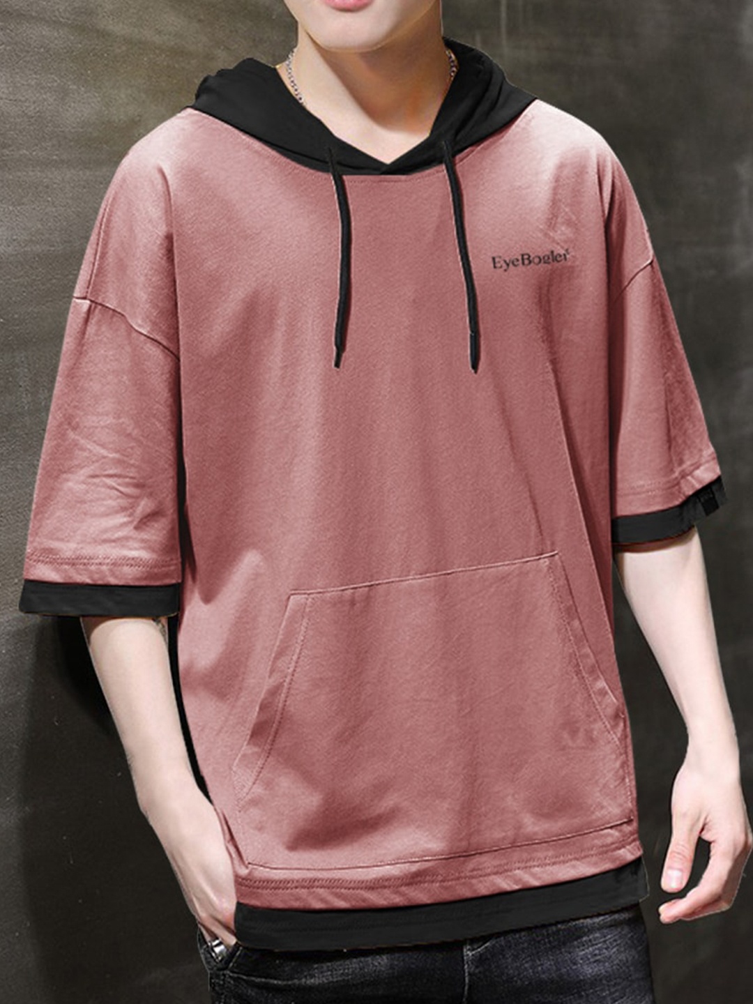 

Eyebogler Hooded Drop-Shoulder Cotton Oversize T-shirt, Peach