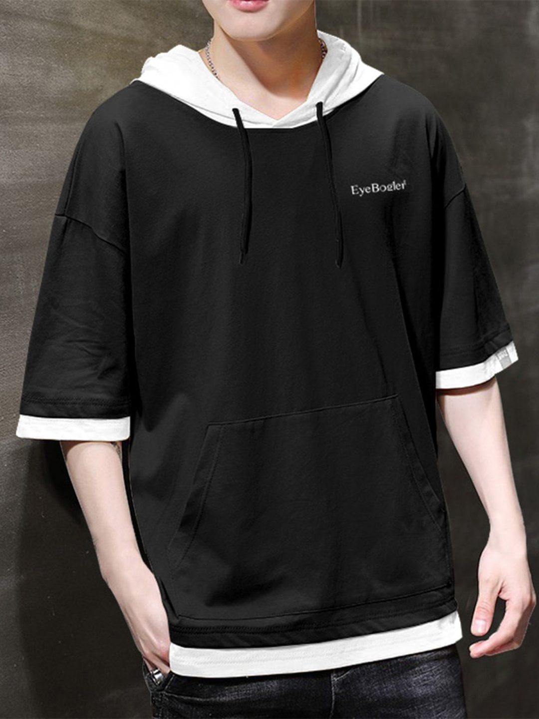 

Eyebogler Hooded Cotton Oversize T-shirt, Black