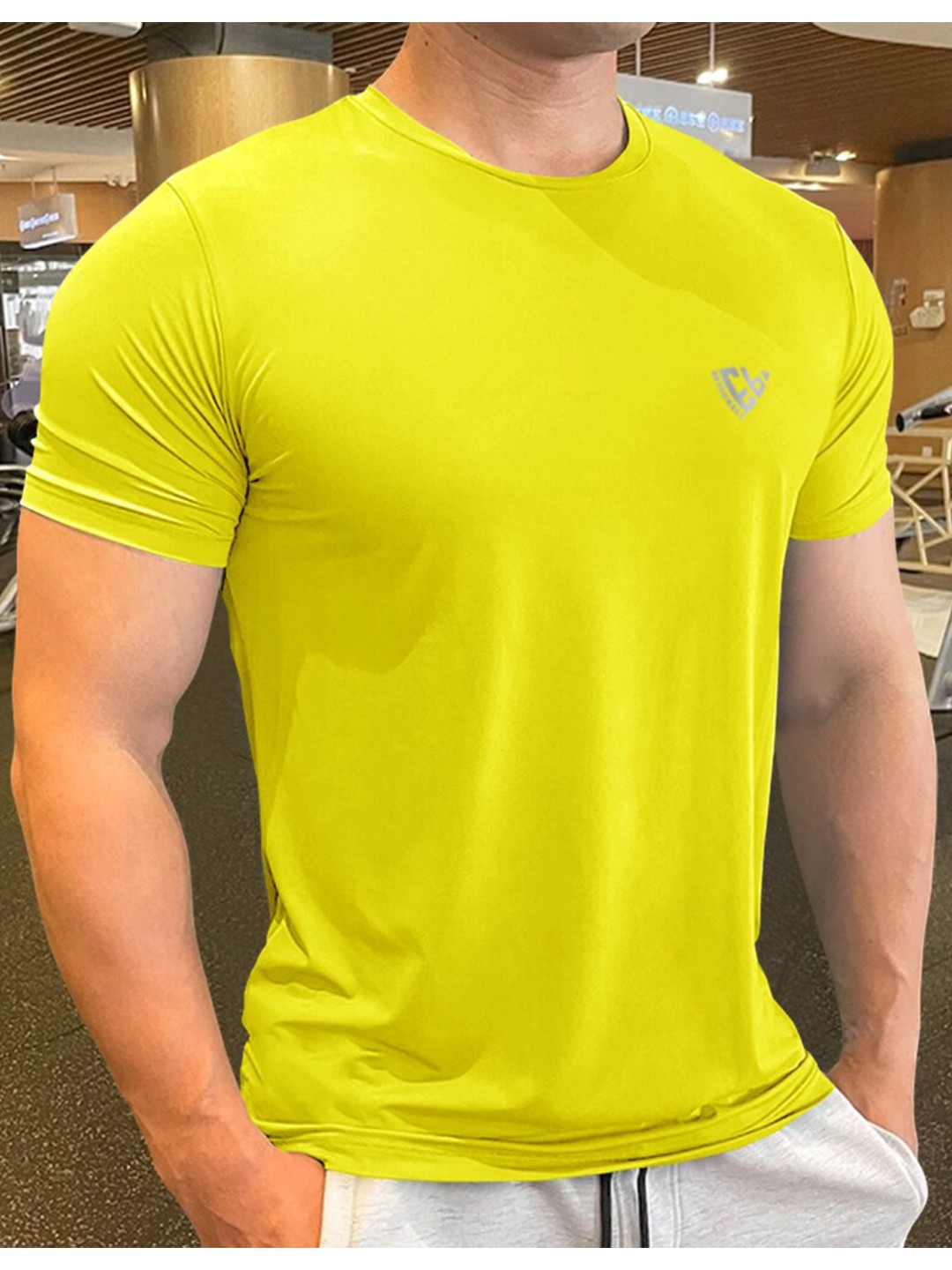 

Eyebogler Round Neck Half Sleeves Cotton T-shirt, Yellow