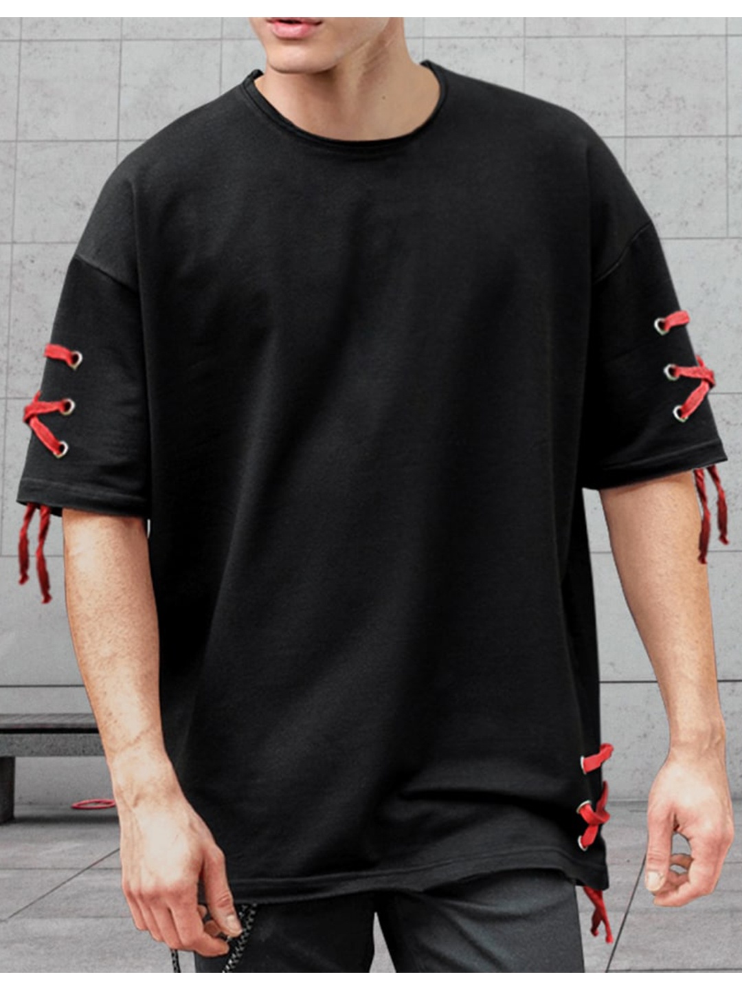

Eyebogler Hooded Drop-Shoulder Cotton Oversize T-shirt, Black