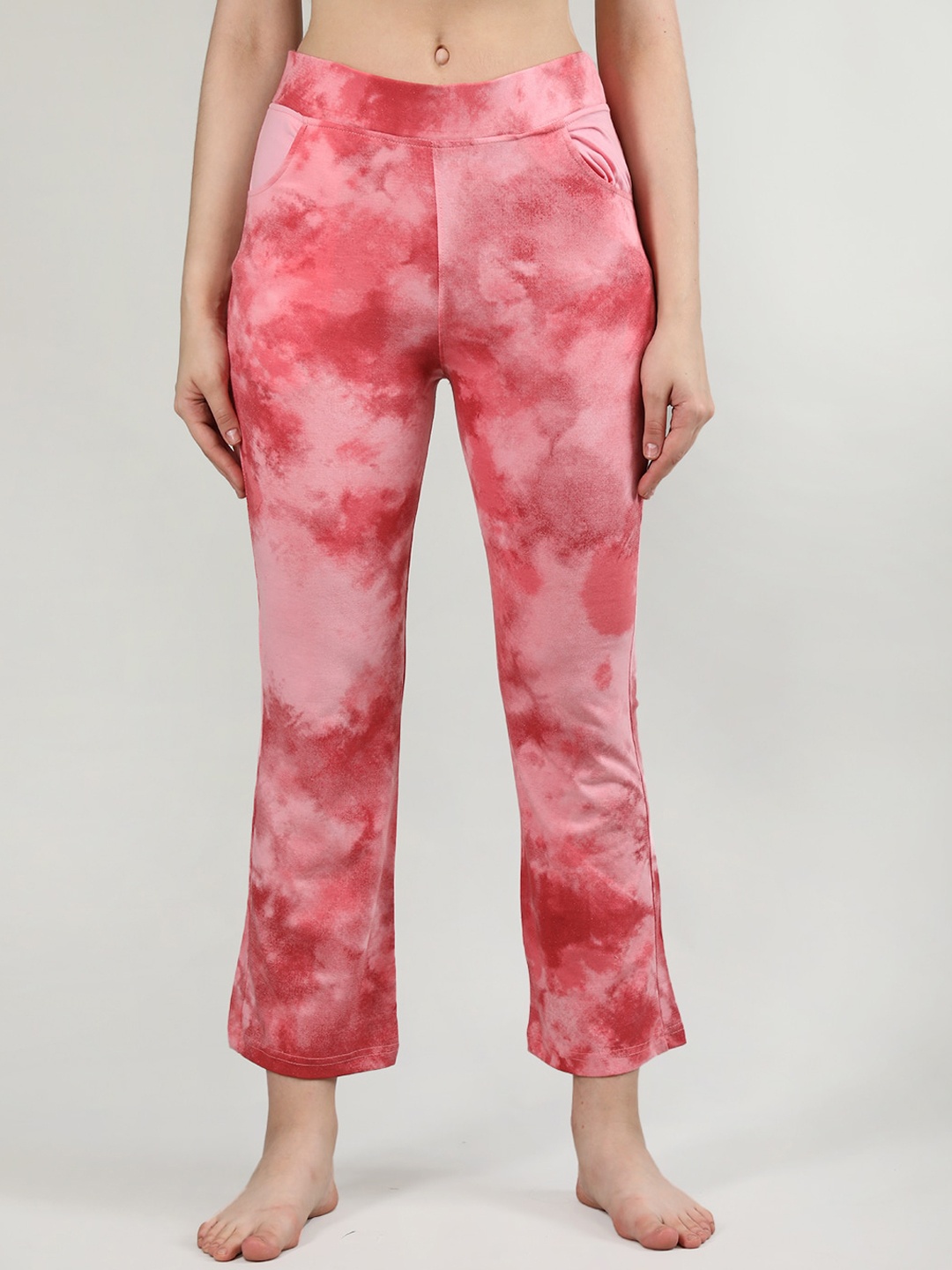 

Duchess Women Relaxed Abstract Printed Easy Wash Cotton Trousers, Pink