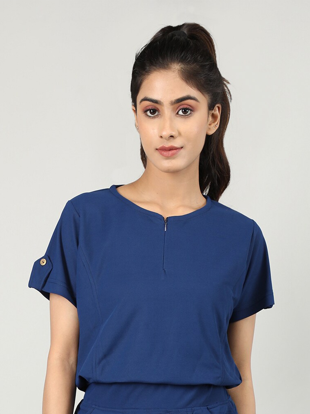 

Duchess Round Neck Cotton Top, Blue