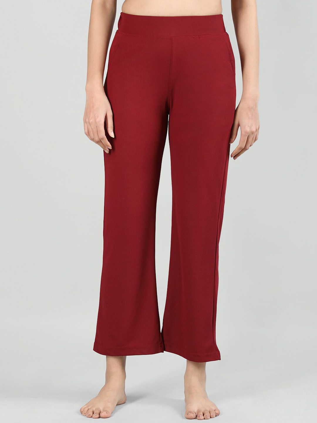 

Duchess Women Relaxed Mid-Rise Easy Wash Cotton Trousers, Maroon