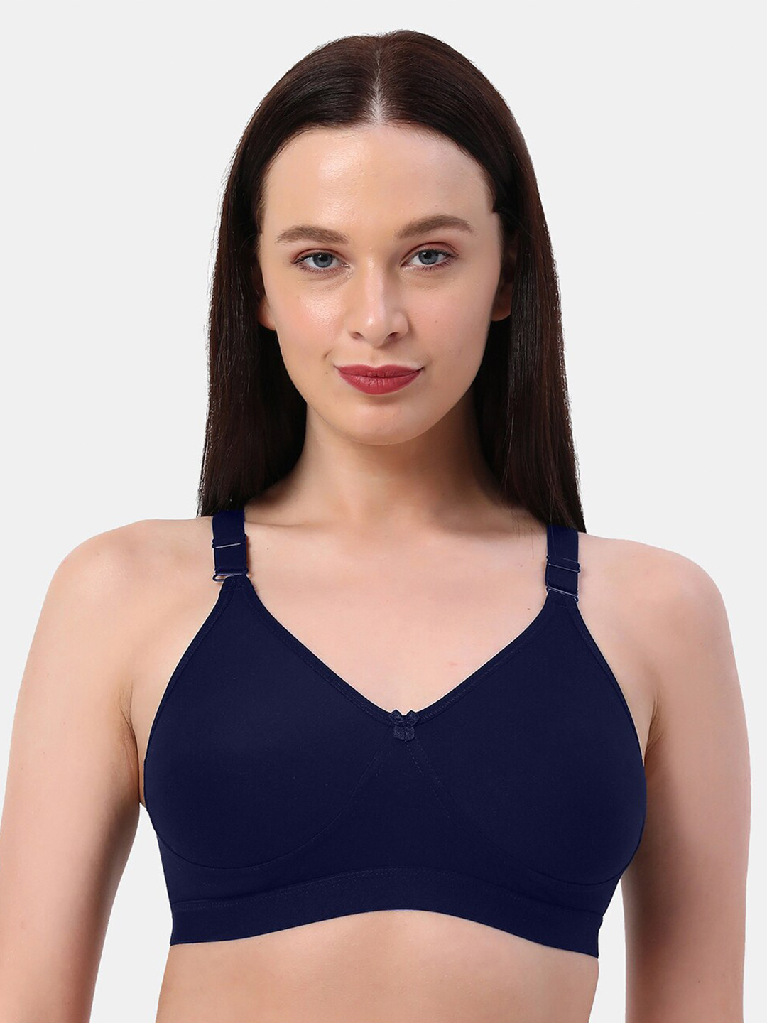 

Planetinner Non-Wired Non Padded All Day Comfort Full Coverage Everday Cotton Bra, Navy blue