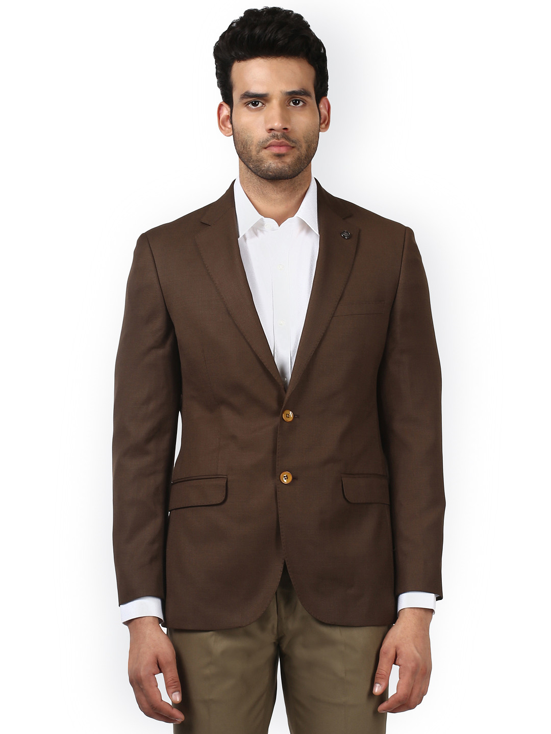 

Raymond Brown Slim Fit Single-Breasted Formal Blazer