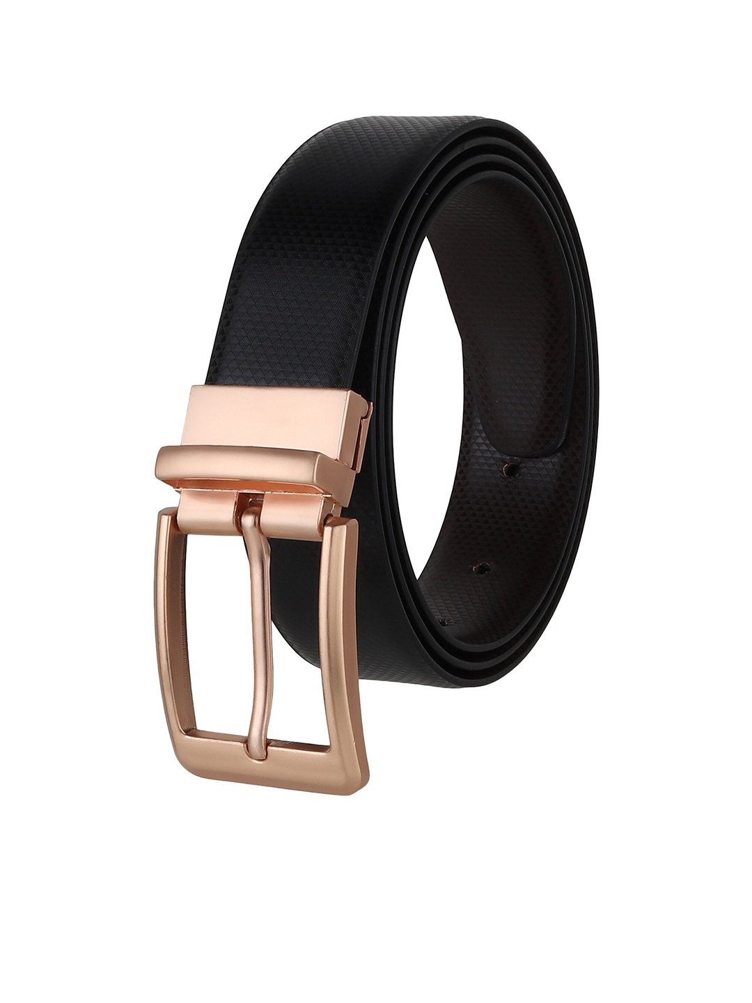 

SAMTROH Men Textured Reversible Belt, Black