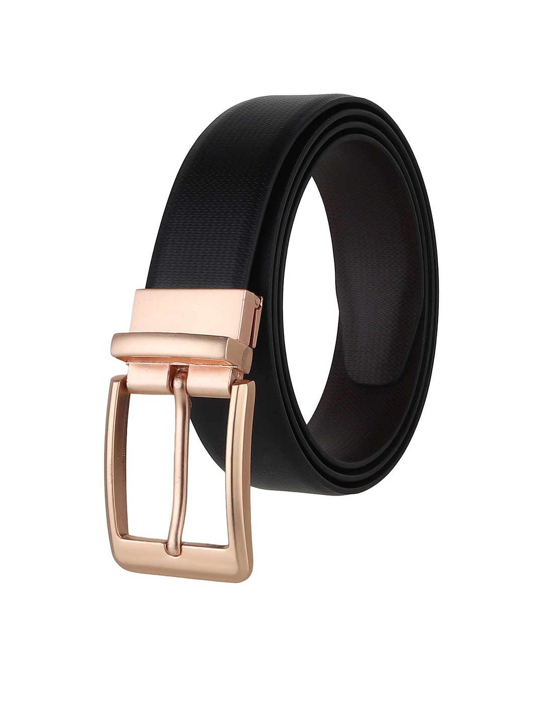 

SAMTROH Men Textured Reversible Formal Belt, Black