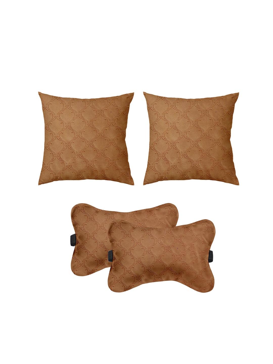 

Lushomes Set Of 4 Car Cushion Pillows, Brown