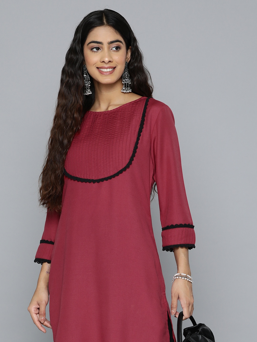 

HERE&NOW Women Yoke Design Kurta, Red