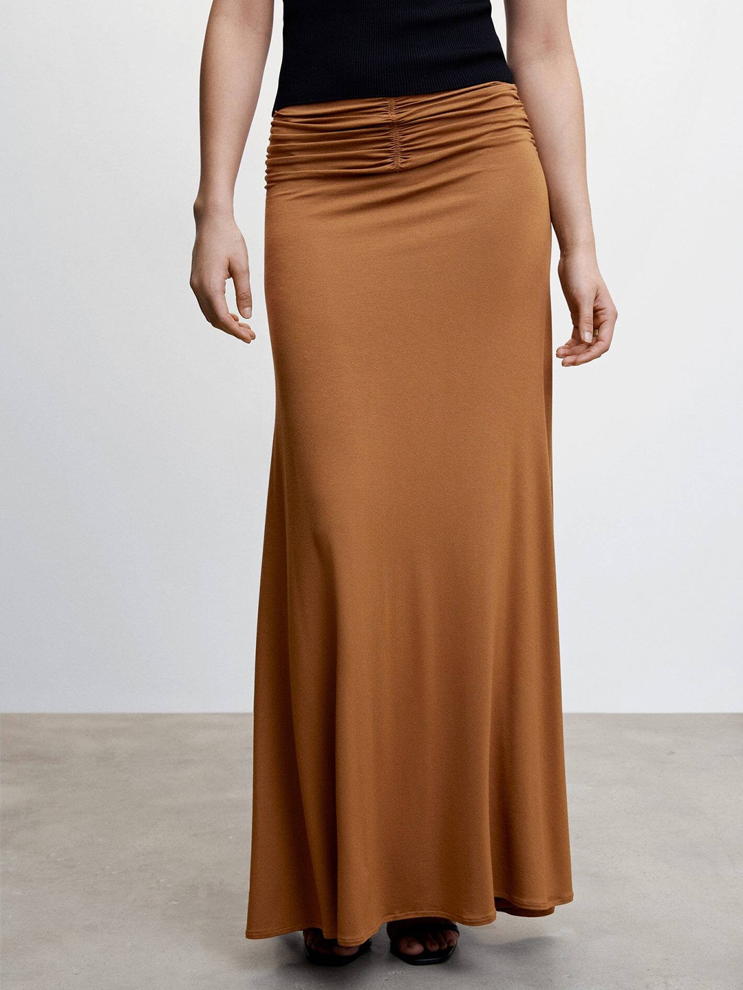 

MANGO Women A-Line Maxi Skirt, Brown