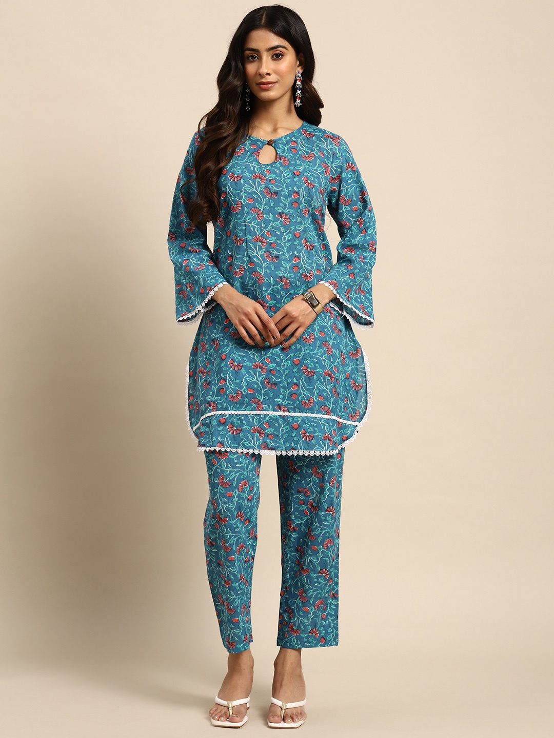 

all about you Women Pure Cotton Co-Ords, Blue