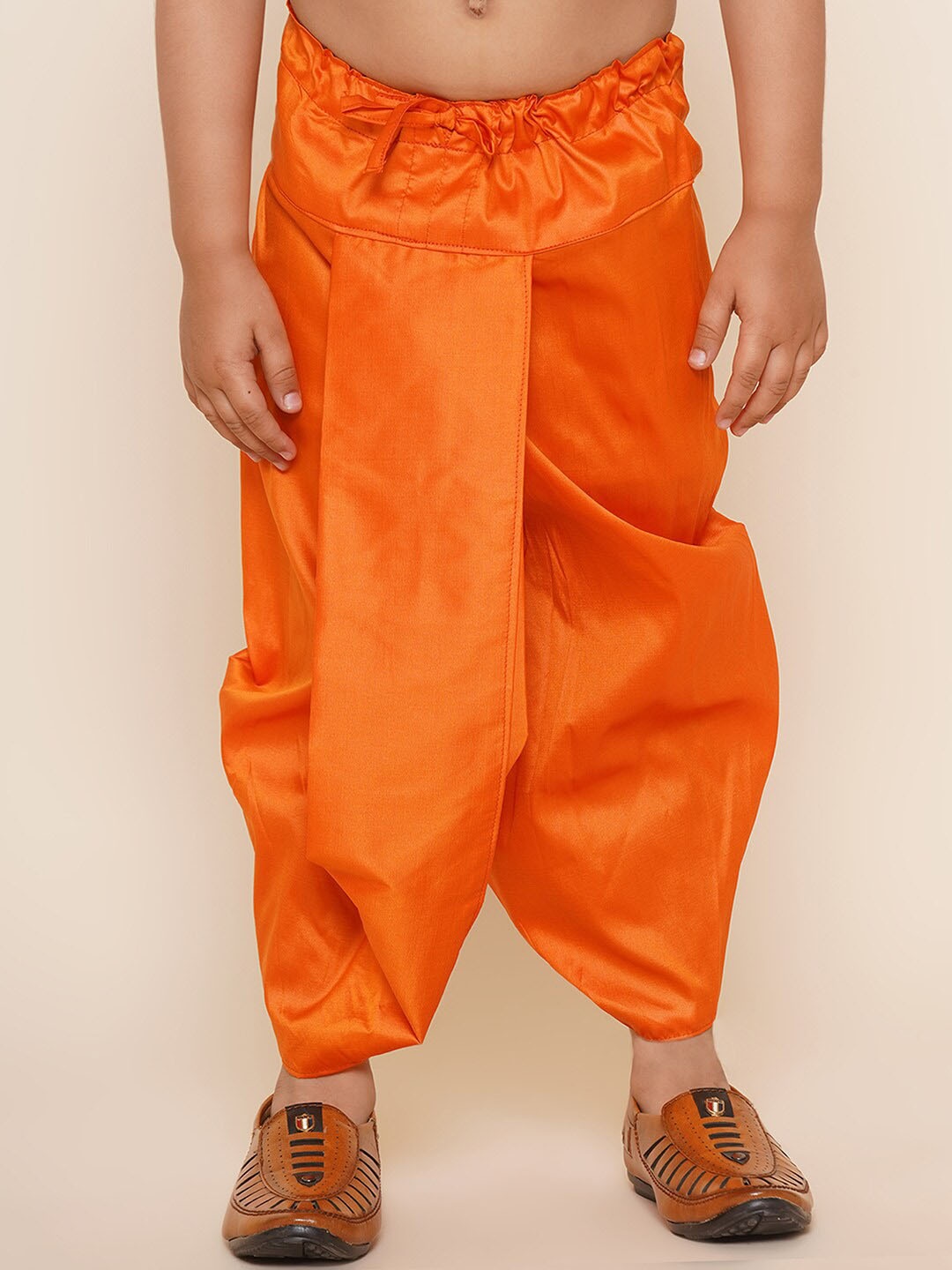 

Sethukrishna Boys Art Silk Dhoti Pants, Orange