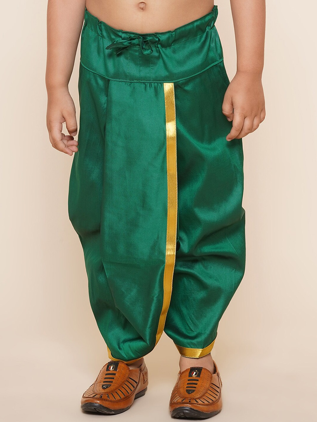 

Sethukrishna Boys Art Silk Dhoti Pants, Green