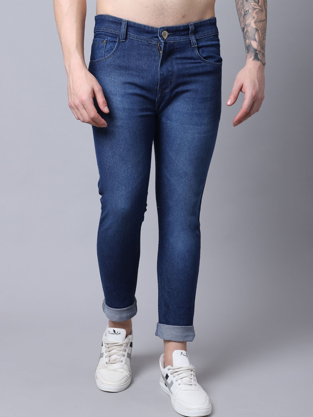

Provogue Men Mid-Rise Clean Look Light Fade Clean Look Cotton Jeans, Blue