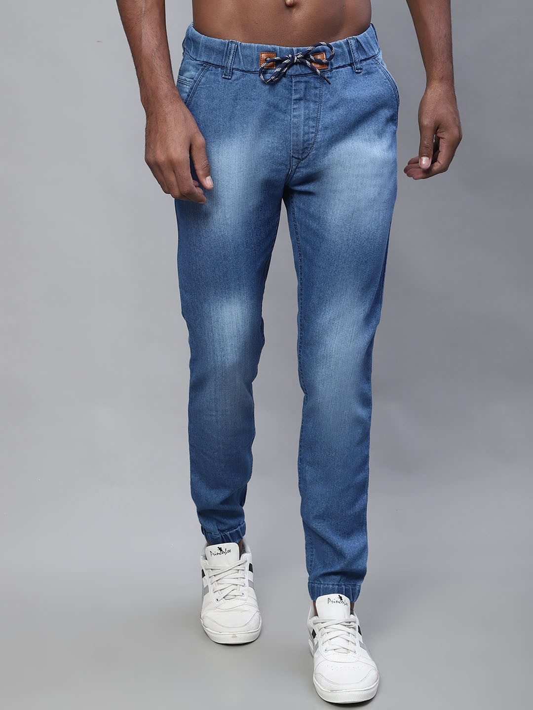 

Provogue Men Mid-Rise Jogger Heavy Fade Cotton Jeans, Blue