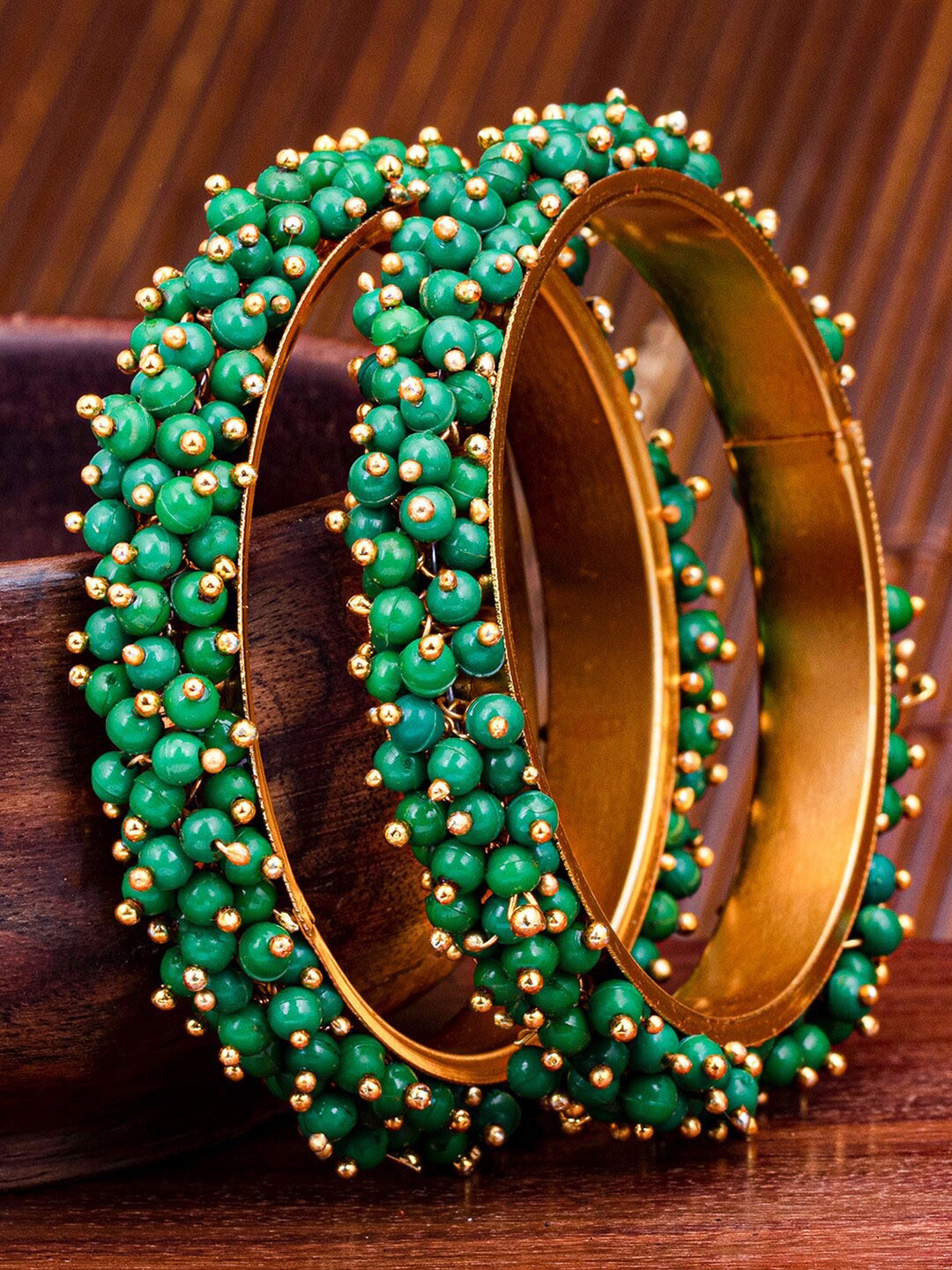 

Sukkhi Set Of 2 Gold-Plated Pearl-Beaded Bangles