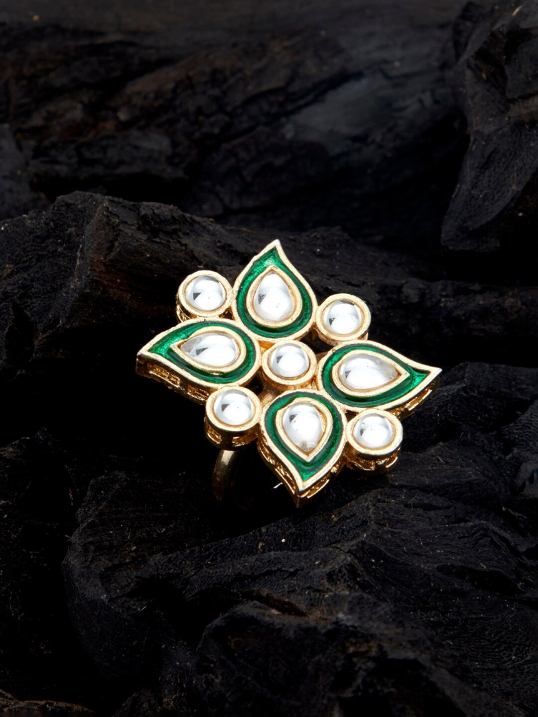 

Sukkhi Gold-Plated Kundan-Studded Ring