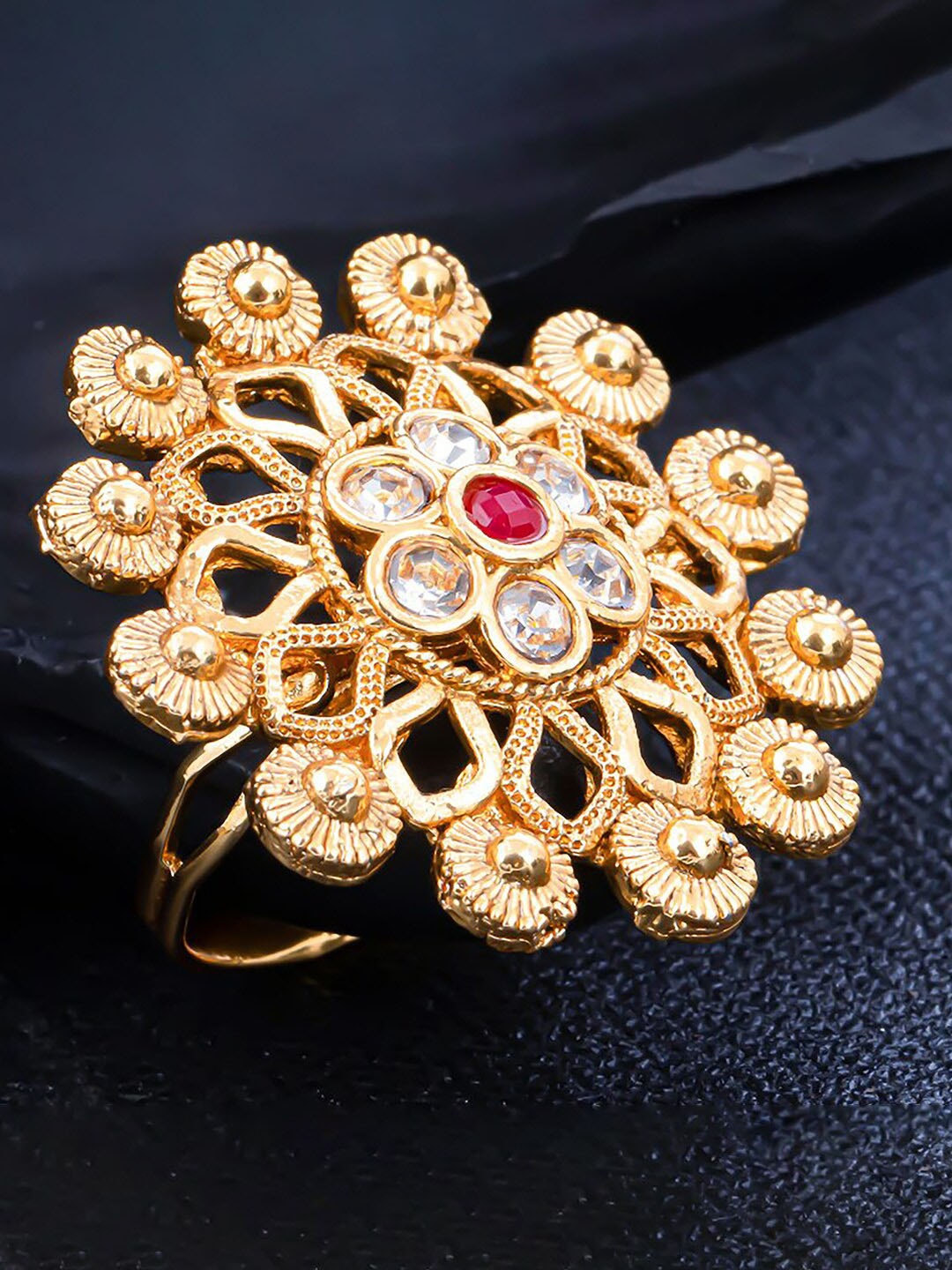 

Sukkhi Gold-Plated Stone-Studded Ring