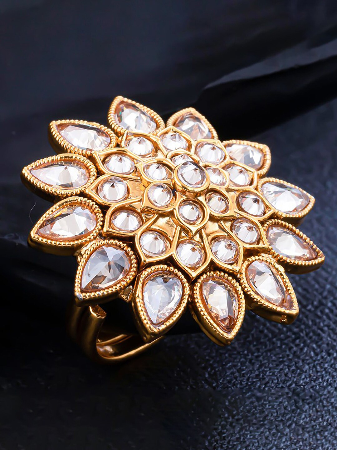 

Sukkhi Gold-Plated Stone-Studded Finger Ring