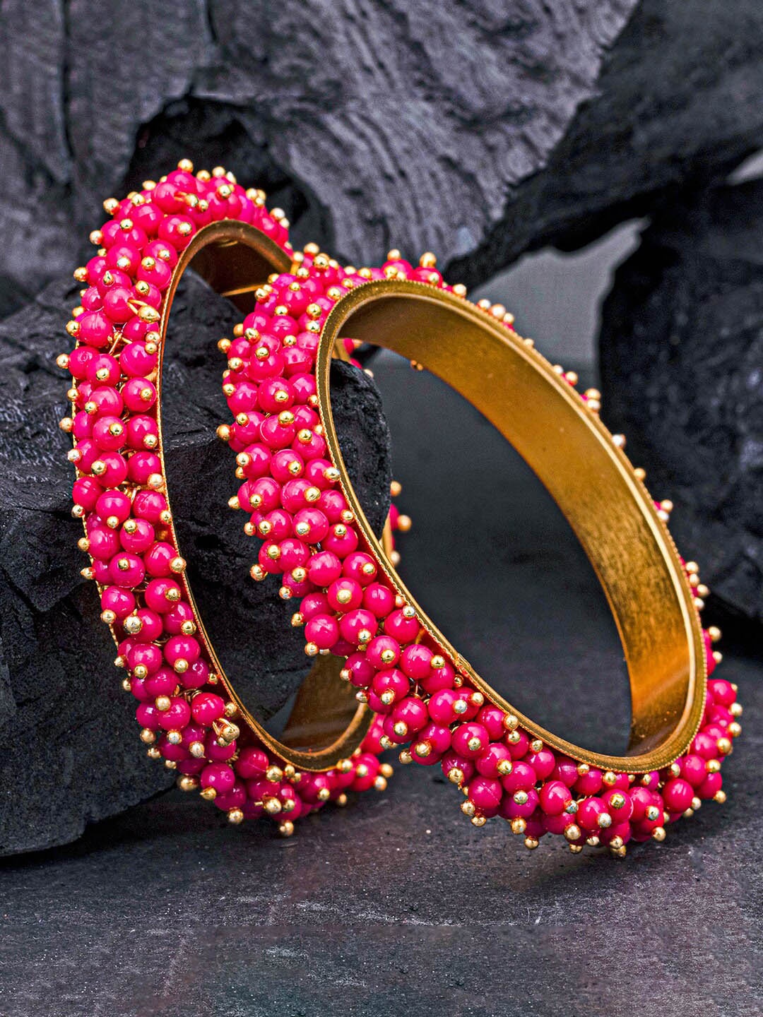 

Sukkhi Set Of 2 Gold-Plated Artificial Beaded Bangles