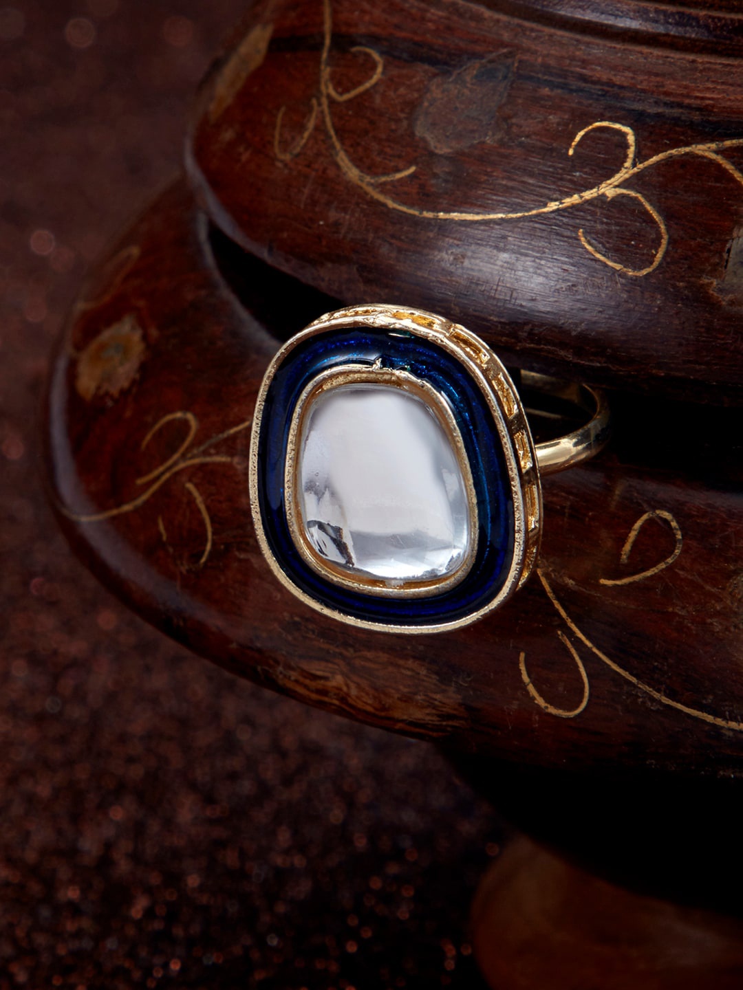 

Sukkhi Gold-Plated Kundan-Studded Finger Ring