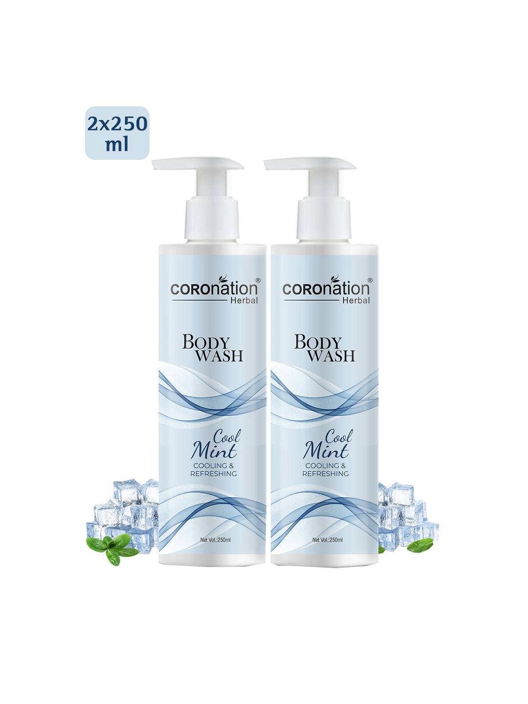 

COROnation Herbal Set Of 2 Cool Mint Body Washes-250ml Each, Green