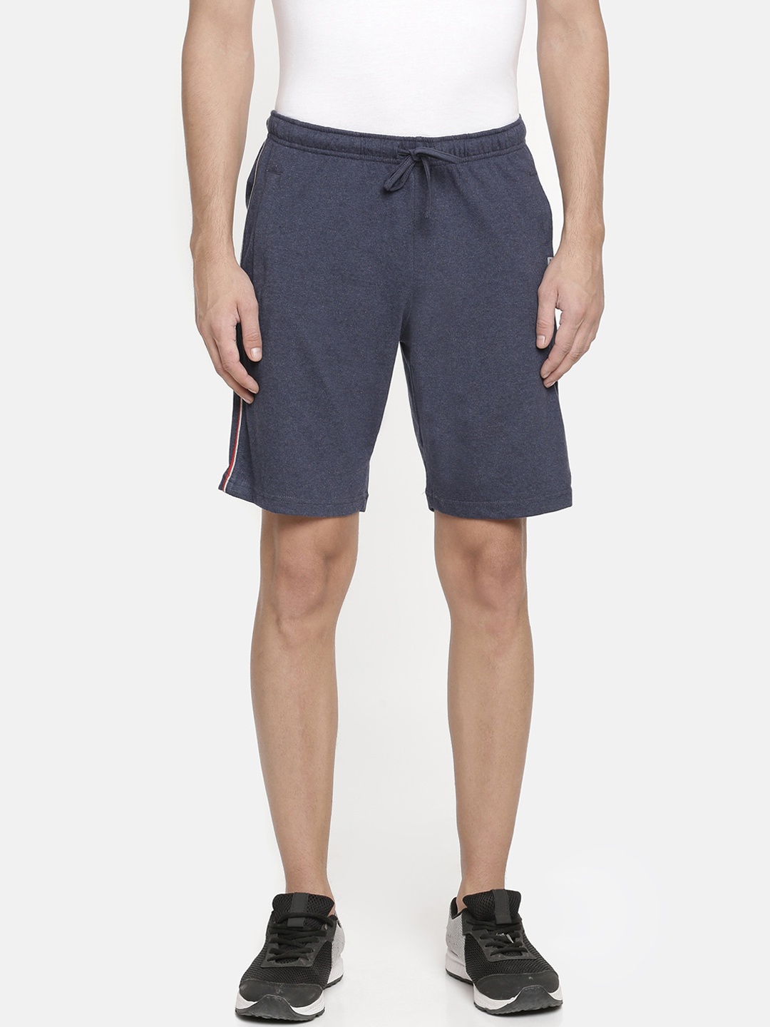 

Macroman M-Series Men Mid Rise Knitted Sports Shorts, Blue