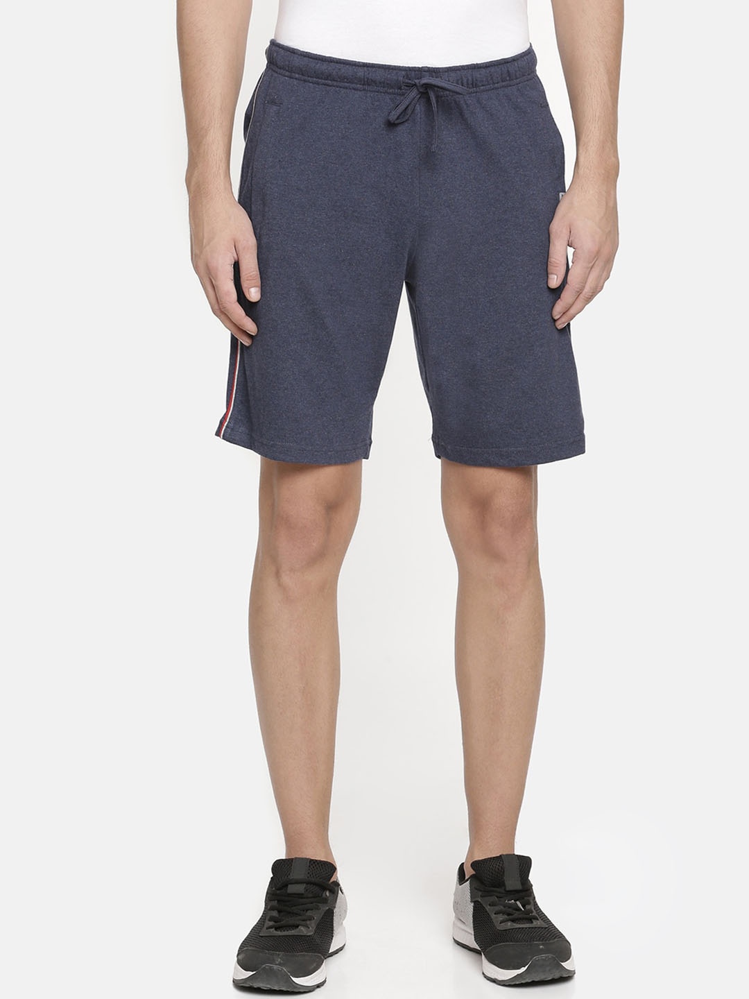 Macroman M-Series Men Mid Rise Knitted Sports Shorts, Blue