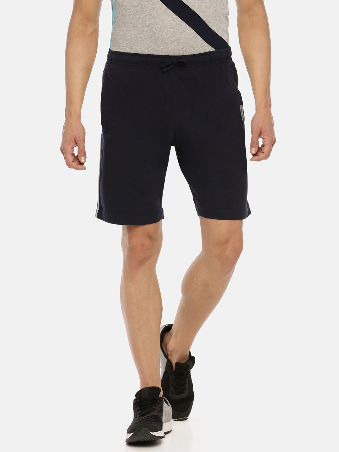 

Macroman M-Series Men Mid Rise Knitted Sports Shorts, Black