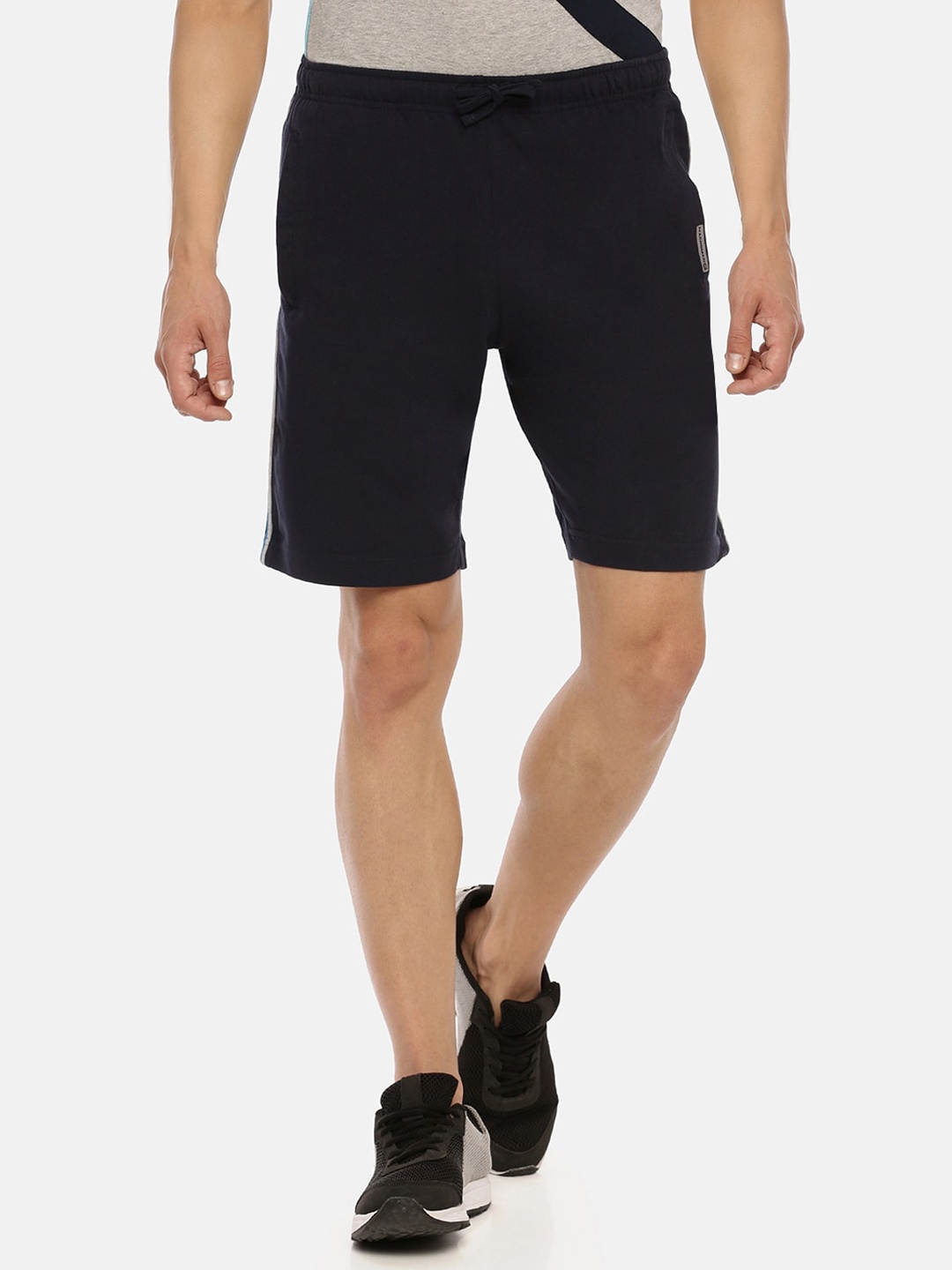 

Macroman M-Series Men Mid-Rise Cotton Sports Shorts, Black