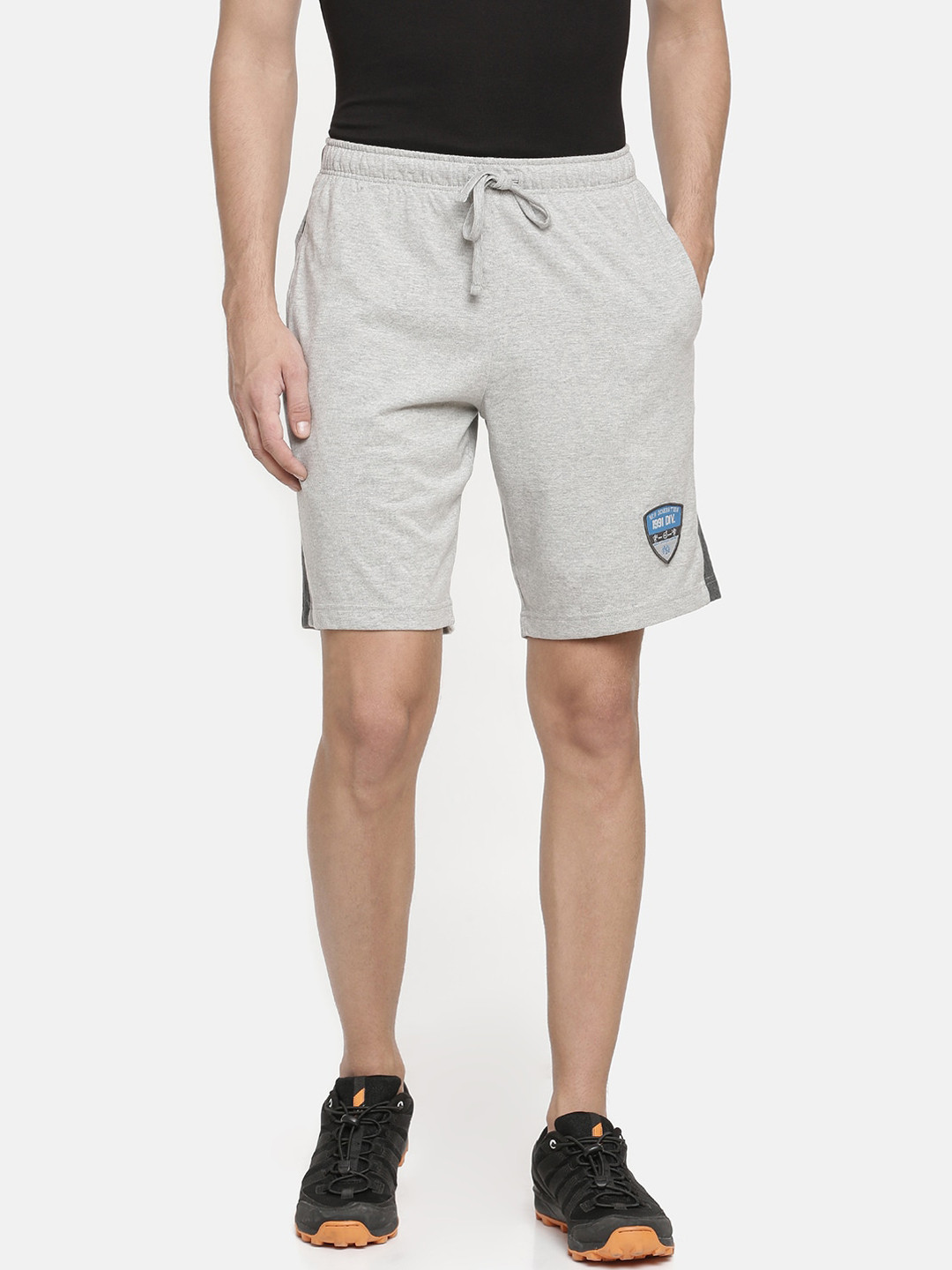 

Macroman M-Series Men Mid-Rise Sports Shorts, Grey melange