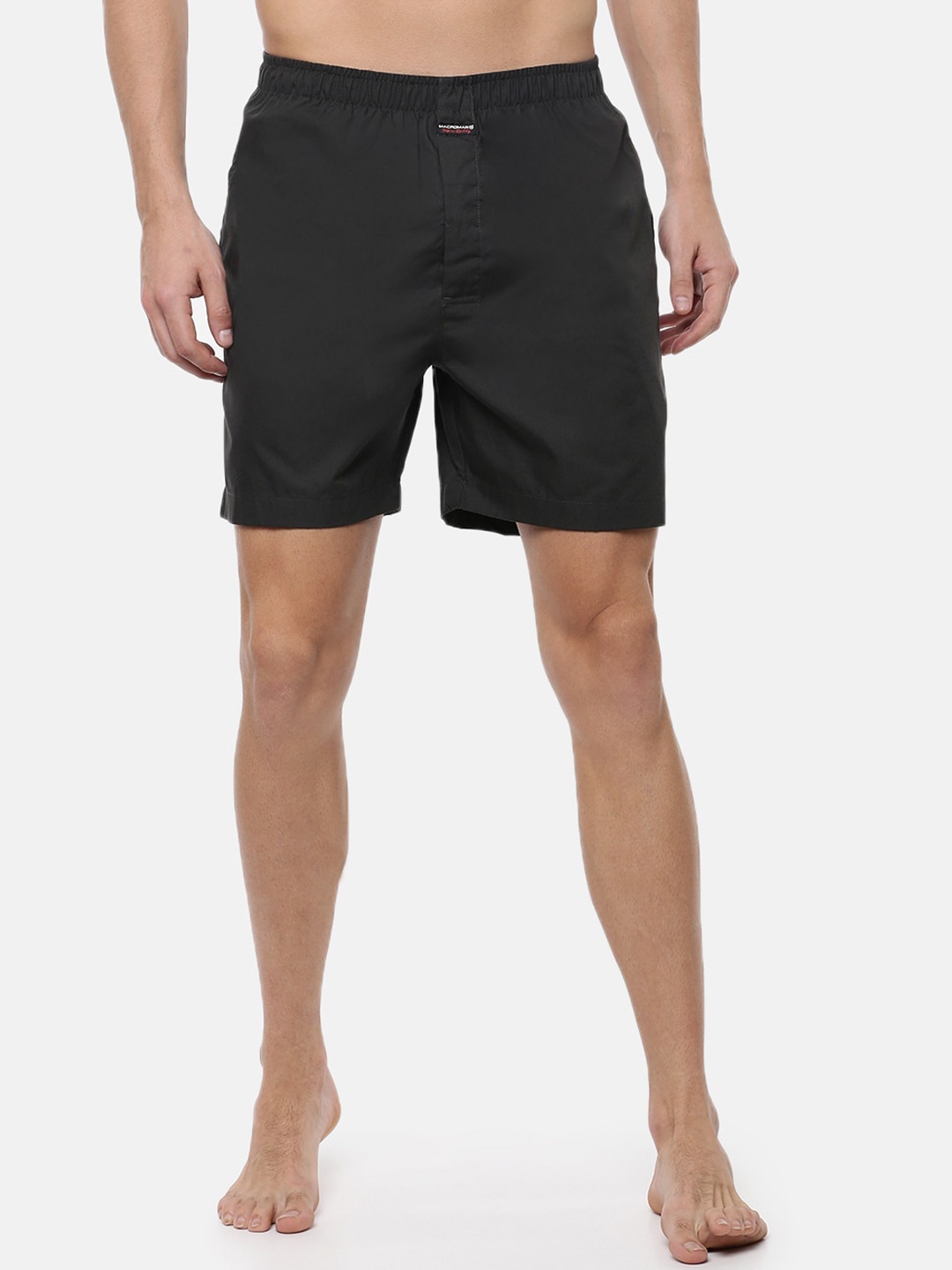 

Macroman M-Series Men Mid Rise Pure Cotton Sports Shorts, Grey
